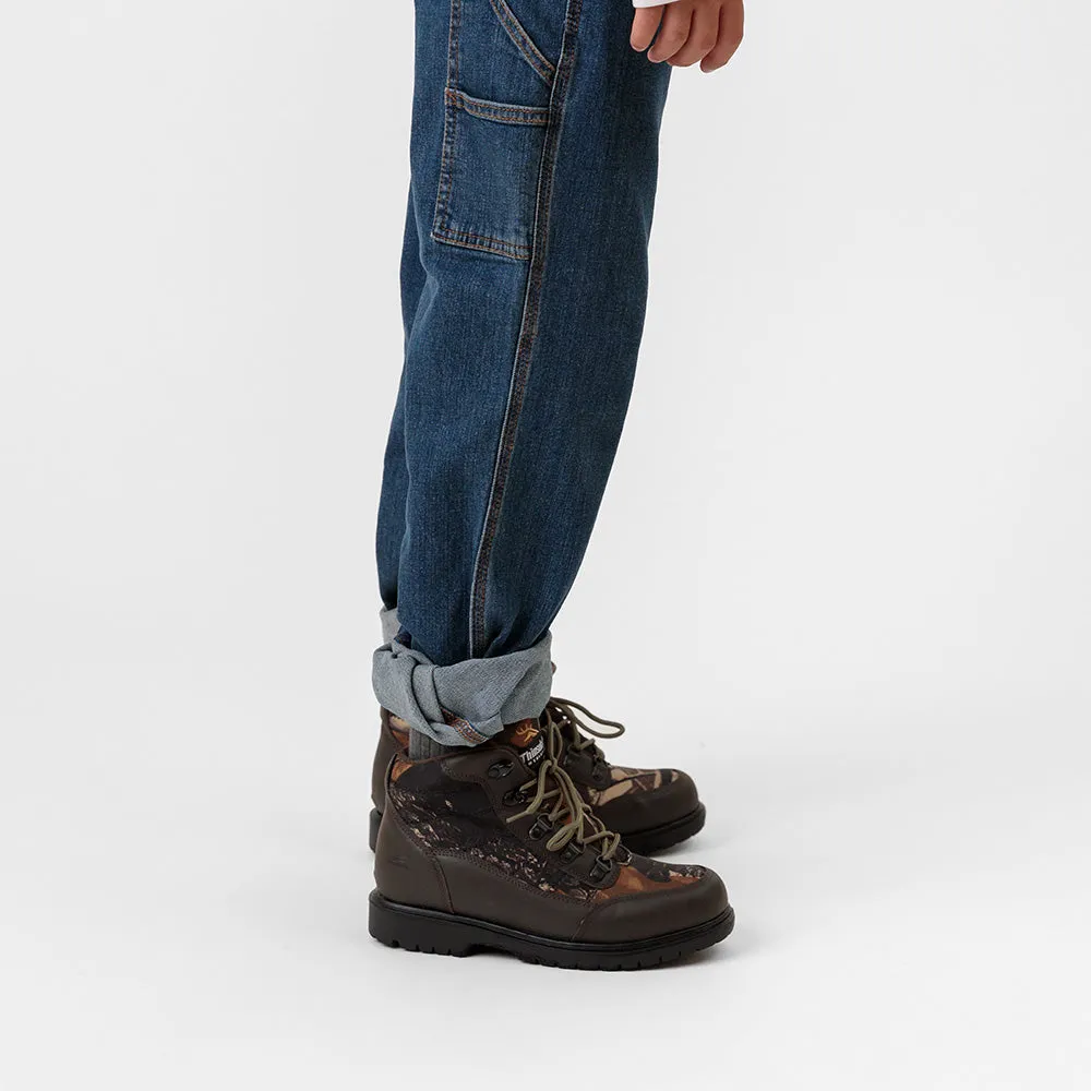 Kids' Hunt in Dark Brown/Camo Lace Up Boat Walk