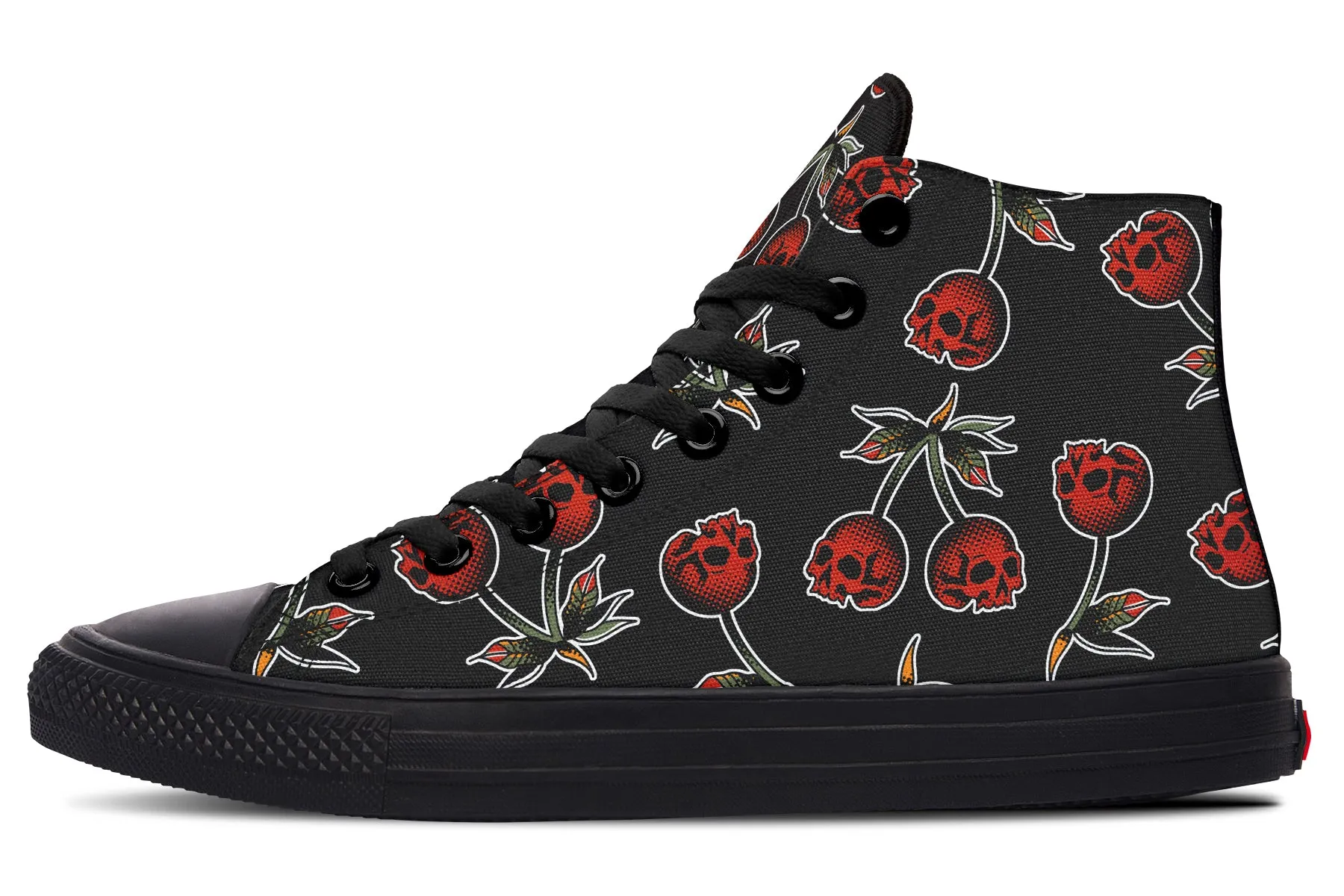 Camera Look Skull Cherries High Tops
