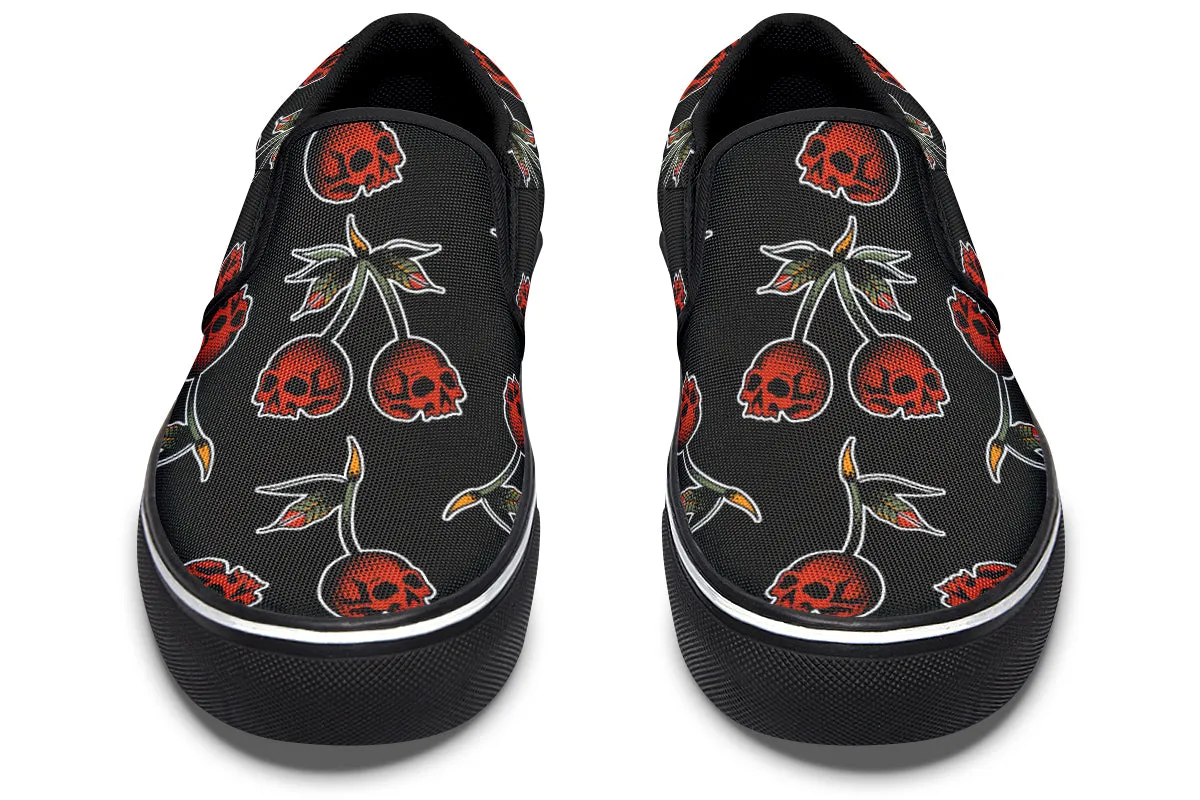 Skull Cherry Slip On Shoes Neutral Base Power Grip