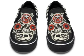 Impact Resistance Skull Flowers Slip On Shoes