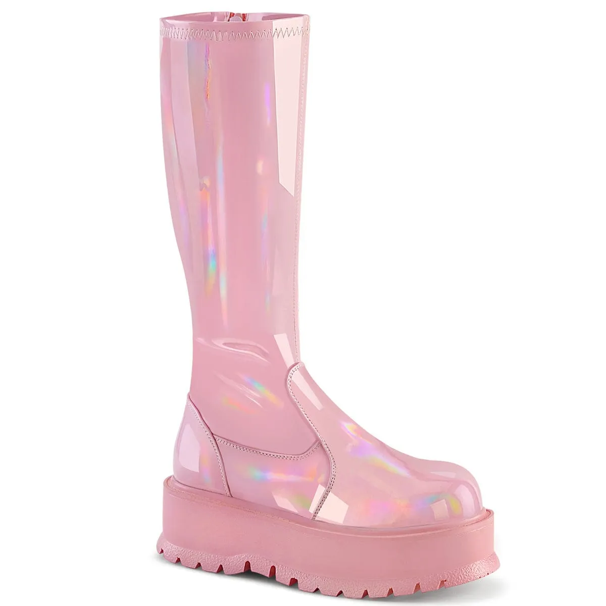 Slip On Style Foot Glow SLACKER-200 Baby Pink Hologram Patent