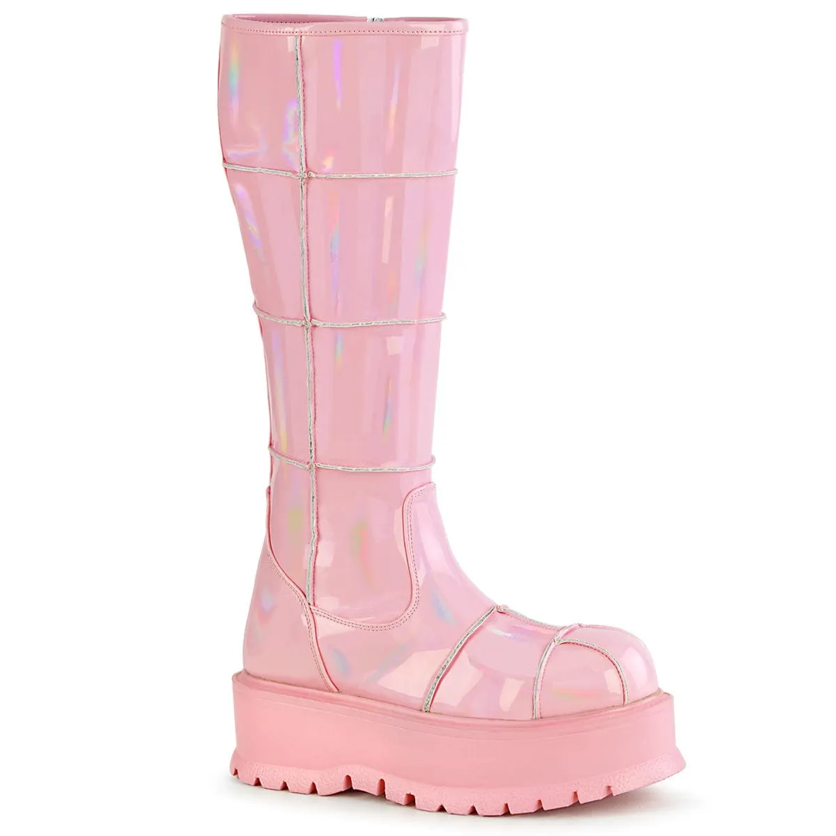 Viral Pop Tech Knit SLACKER-230 Baby Pink Hologram Patent