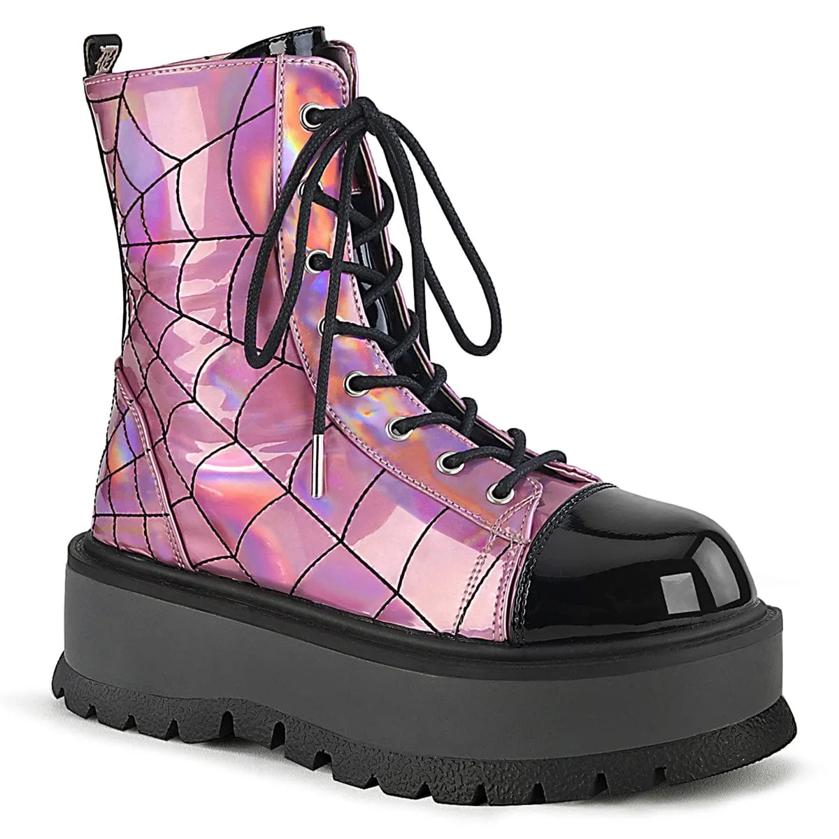 SLACKER-88 Pink Hologram-Black Patent Lake Step