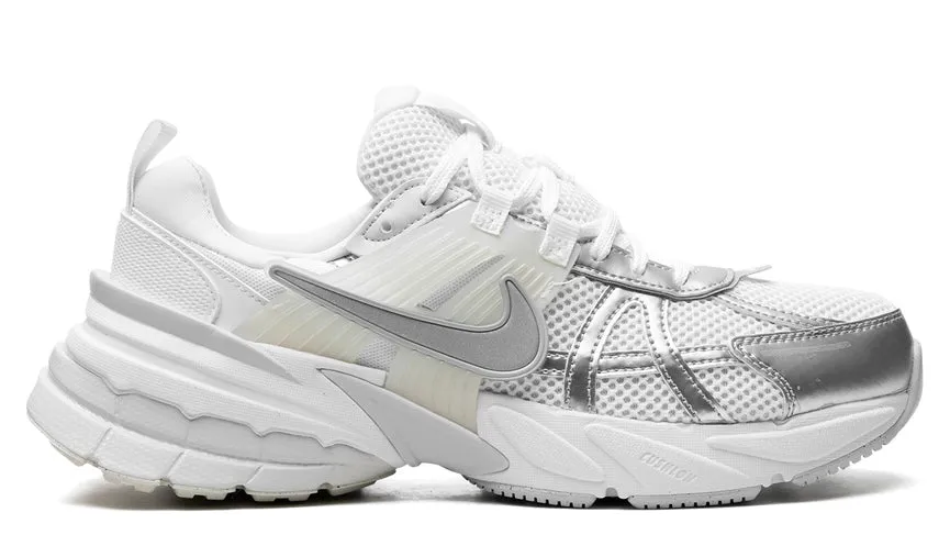 Nike V2K Run Metallic Silver White (Women's) Durable outsole Supportive structure