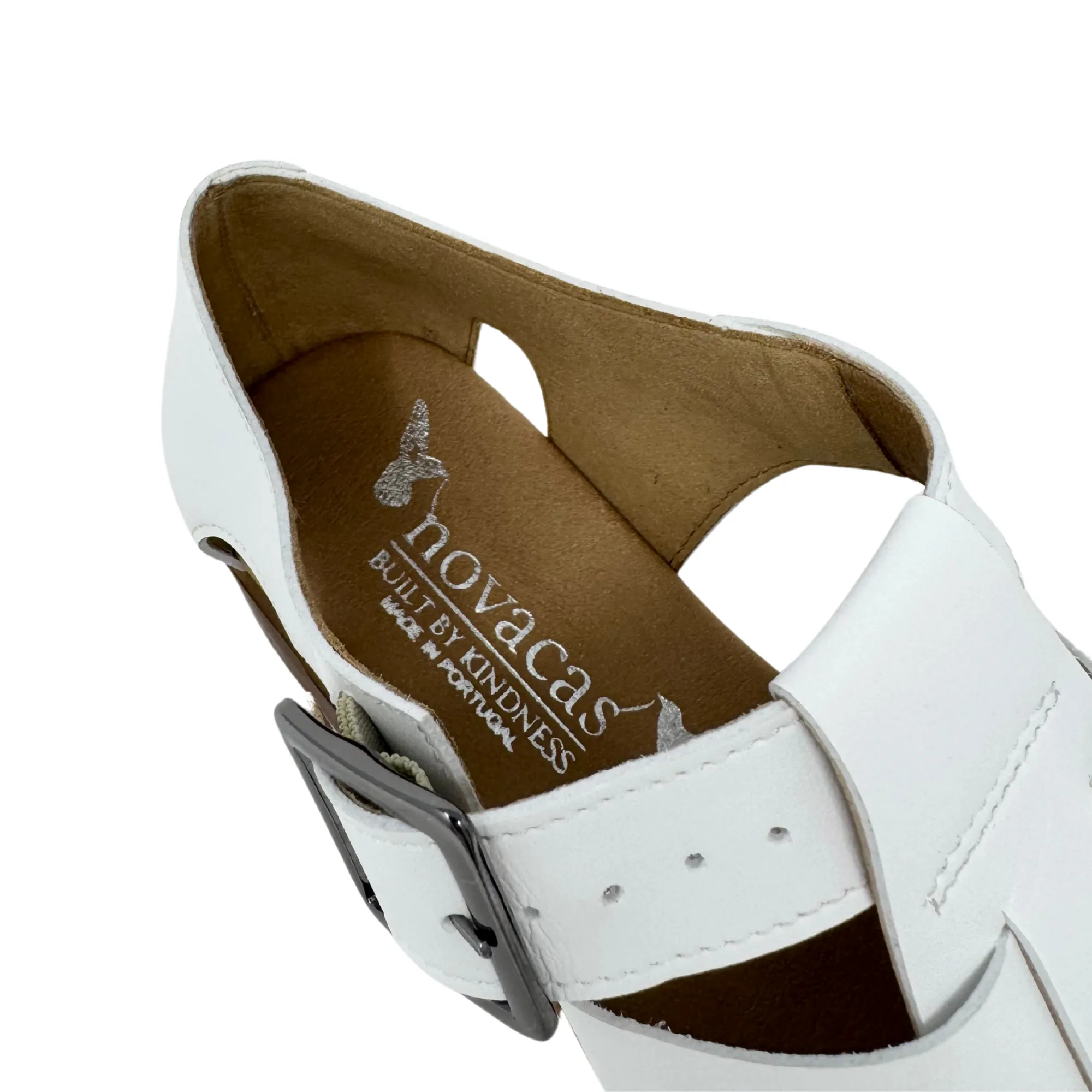 Anytime Go Arch Support Health Focused Courtney Sandal in White from Novacas