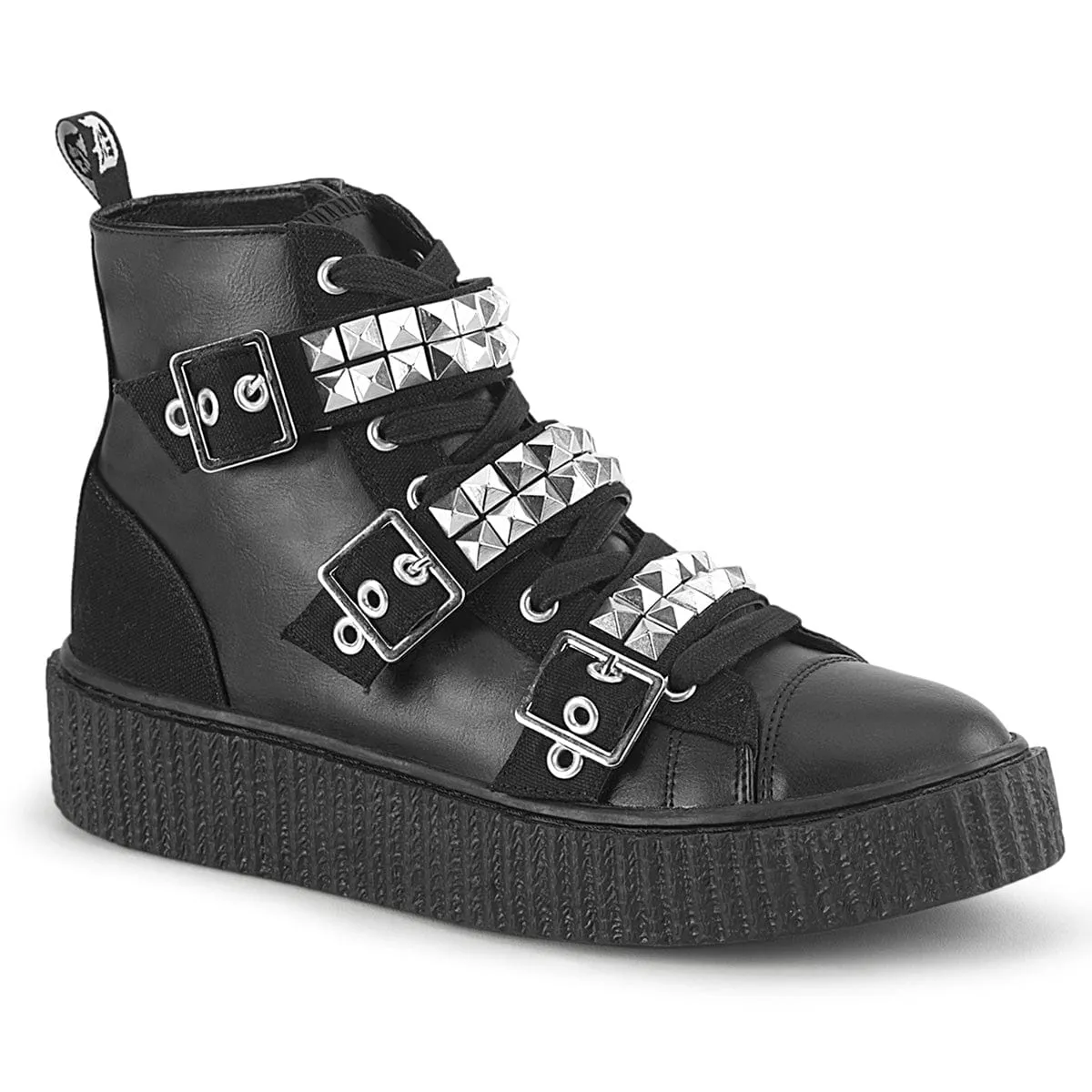 SNEEKER-225 Black Canvas-Vegan Leather Matte Edge