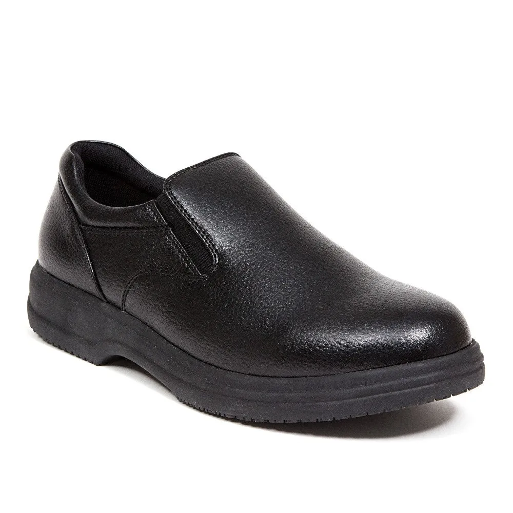 Manager Unisex in Black Flex Move Soft Leather Slip-ons