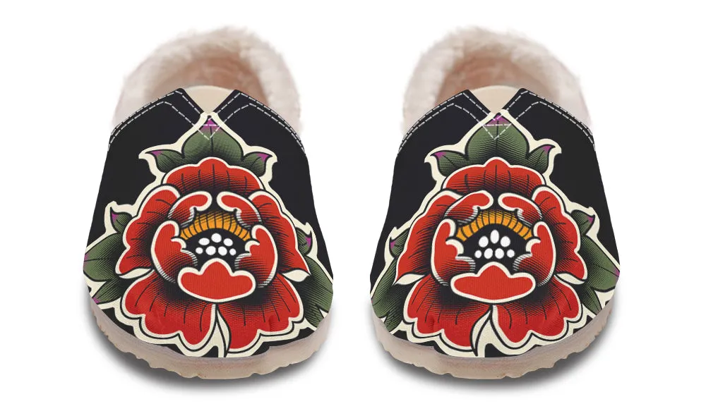Padded Tongue Peony Winter Casual Shoes