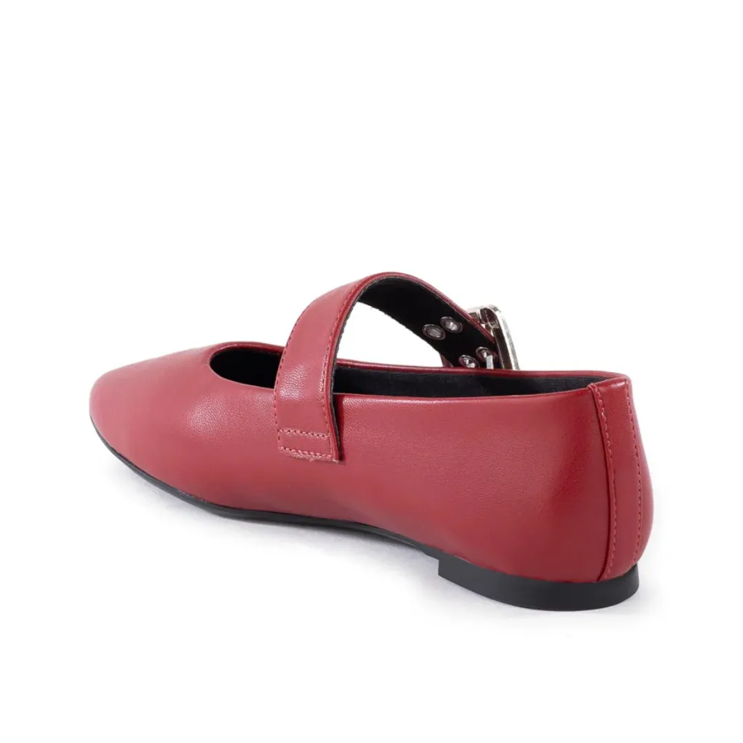 Elegant Walk Spinning Around Flat in Red from BC Footwear