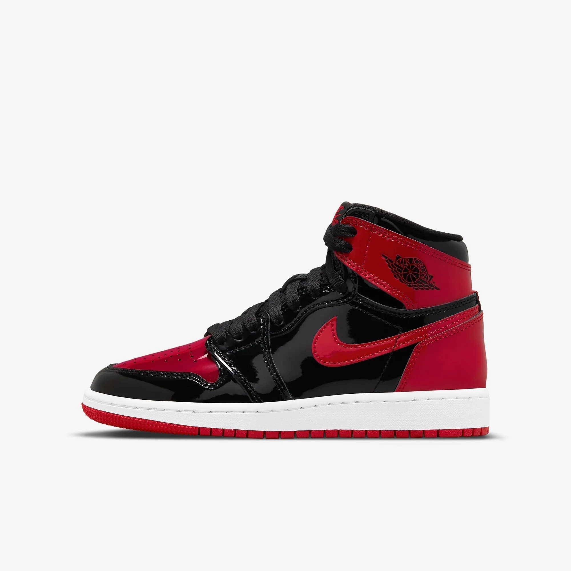 Simple Edge High Shine (GS) Air Jordan 1 Retro High OG 'Reimagined Patent Bred / Banned' (2021) 575441-063