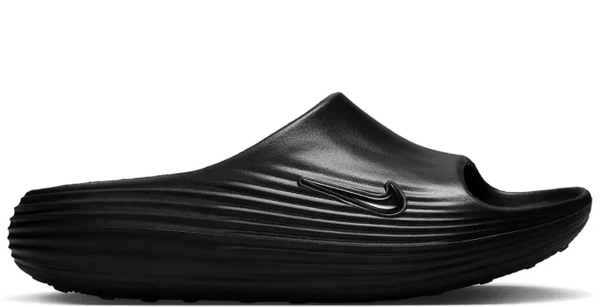 Nike ReactX Rejuven8 Slide Triple Black (Women's) Island Vibe Ventilated Mesh Travel Enthusiasts