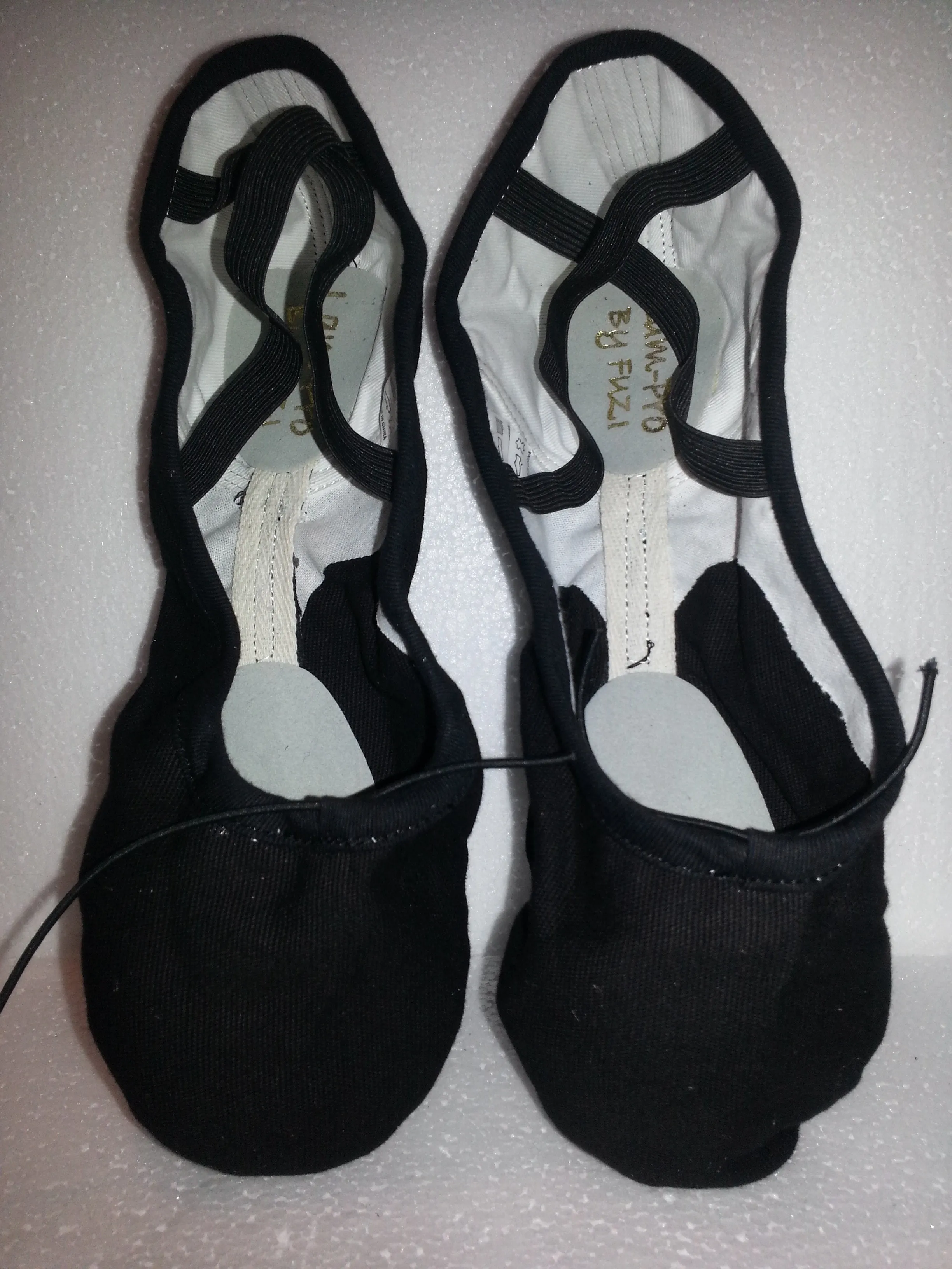 Lam Pro -- Canvas Split Sole Ballet -- Black Sweat Resistant Gym Workout