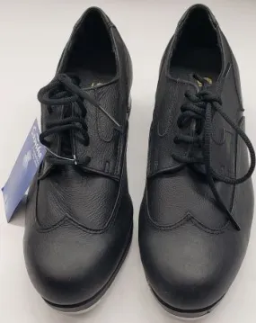 Toe Protection Wing-Tip -- Leather  Tap Shoe Oxford -- Black