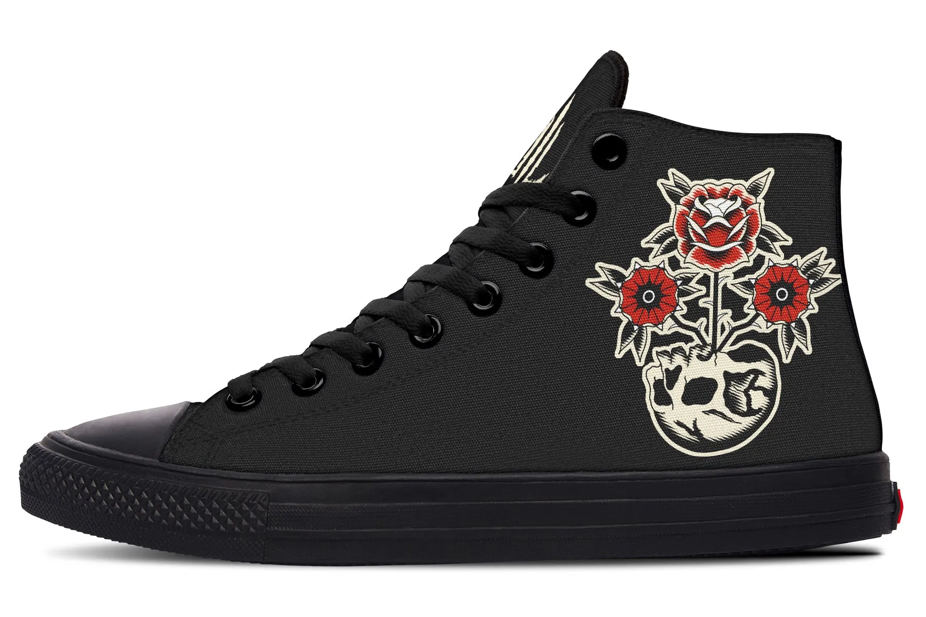 Skull Flowers High Tops Storm Proof