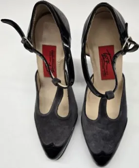 3" Recuerdo -- Women's Tango Shoe -- Grey Suede/Black Patent Action Fast
