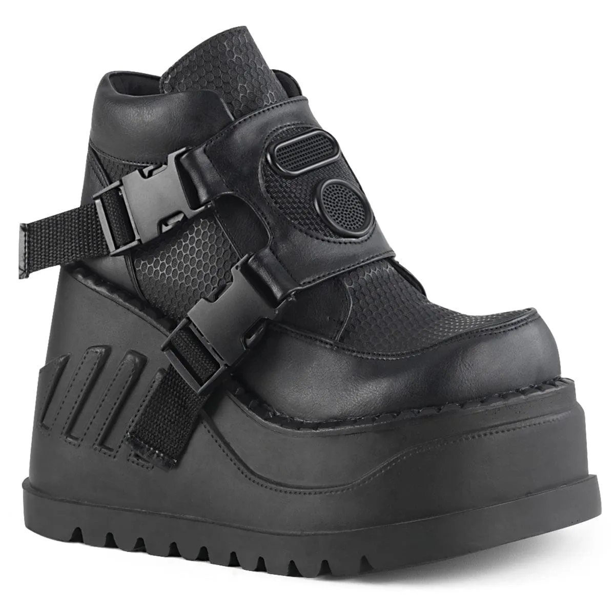 Pool Time Lace Up STOMP-15 Black Vegan Leather