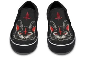 Demon Cat Slip On Shoes Wool Warm Anti Bacterial
