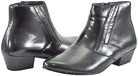 Strap Mode Gabriel -- Men's Cuban Heel Dress Boot -- Black