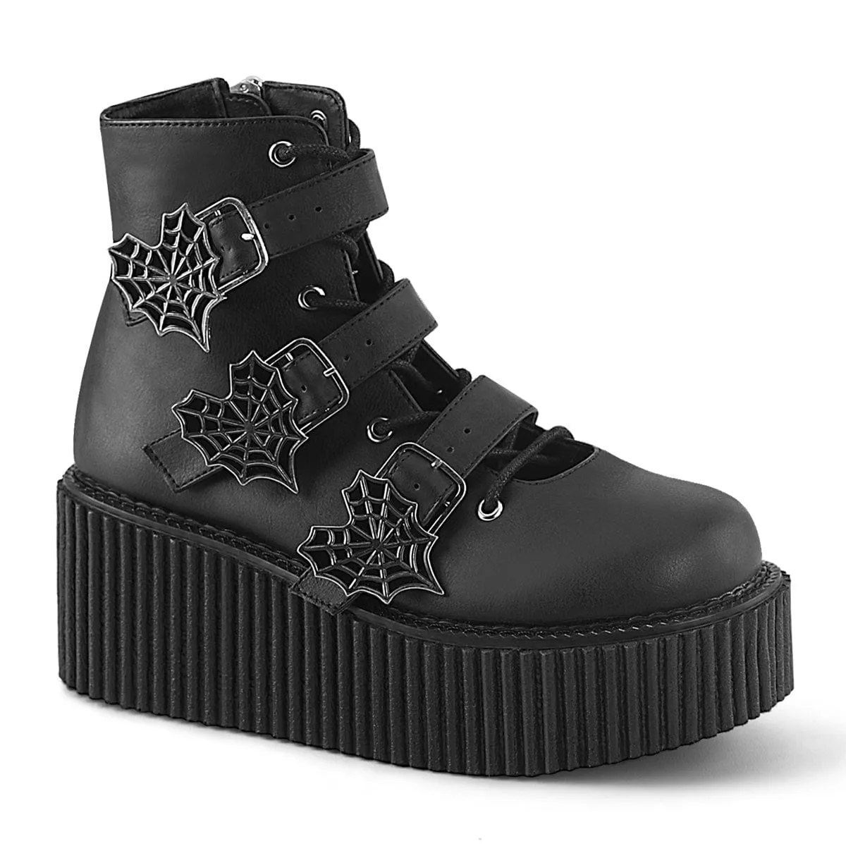 CREEPER-260 Black Vegan Leather Forest Mood Fit