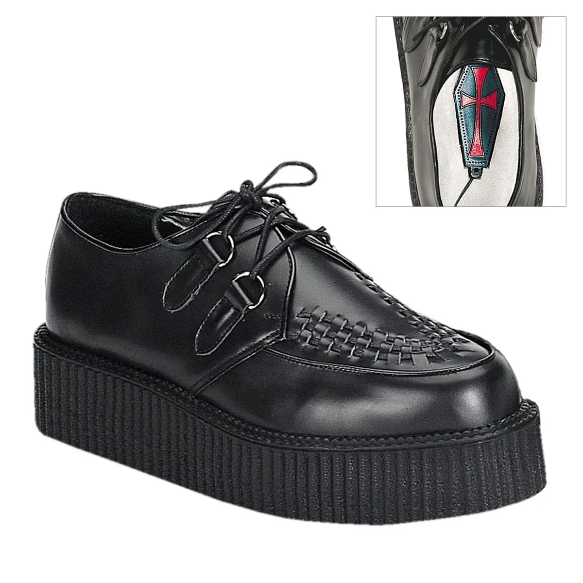 photo shoot Leather Upper CREEPER-402 Black Leather