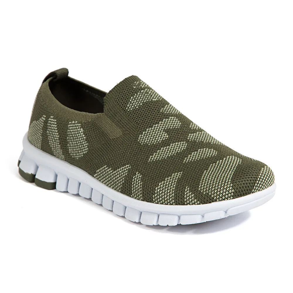 Padded Tongue Active Zone Kids' Eddy Jr. in Light Green/Camo