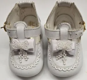 Supportive structure Roselia -- Infant's T-Strap Shoe -- White