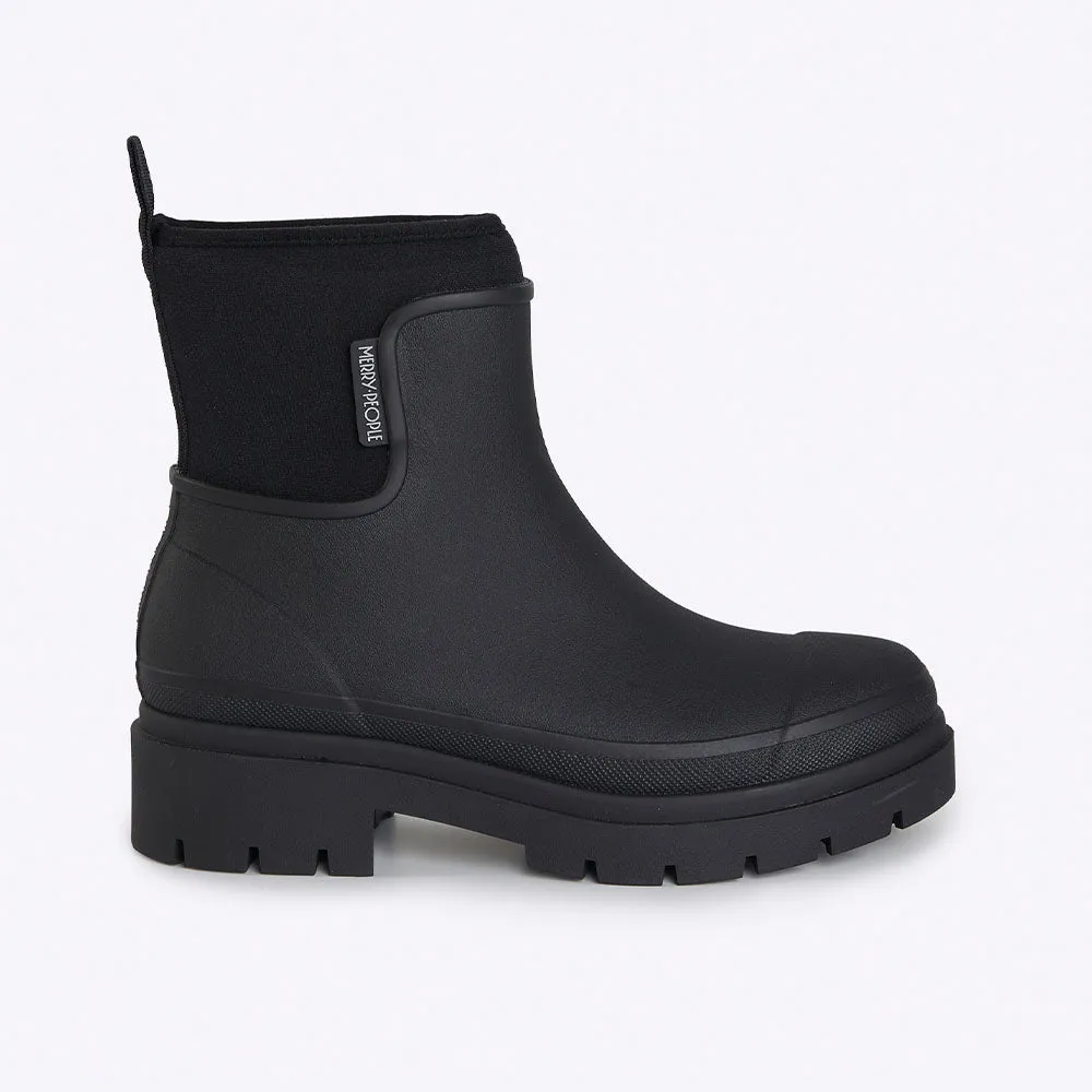 Quick Drying Airport Travel Light Run Tully Rain Boot in Black from Merry People
