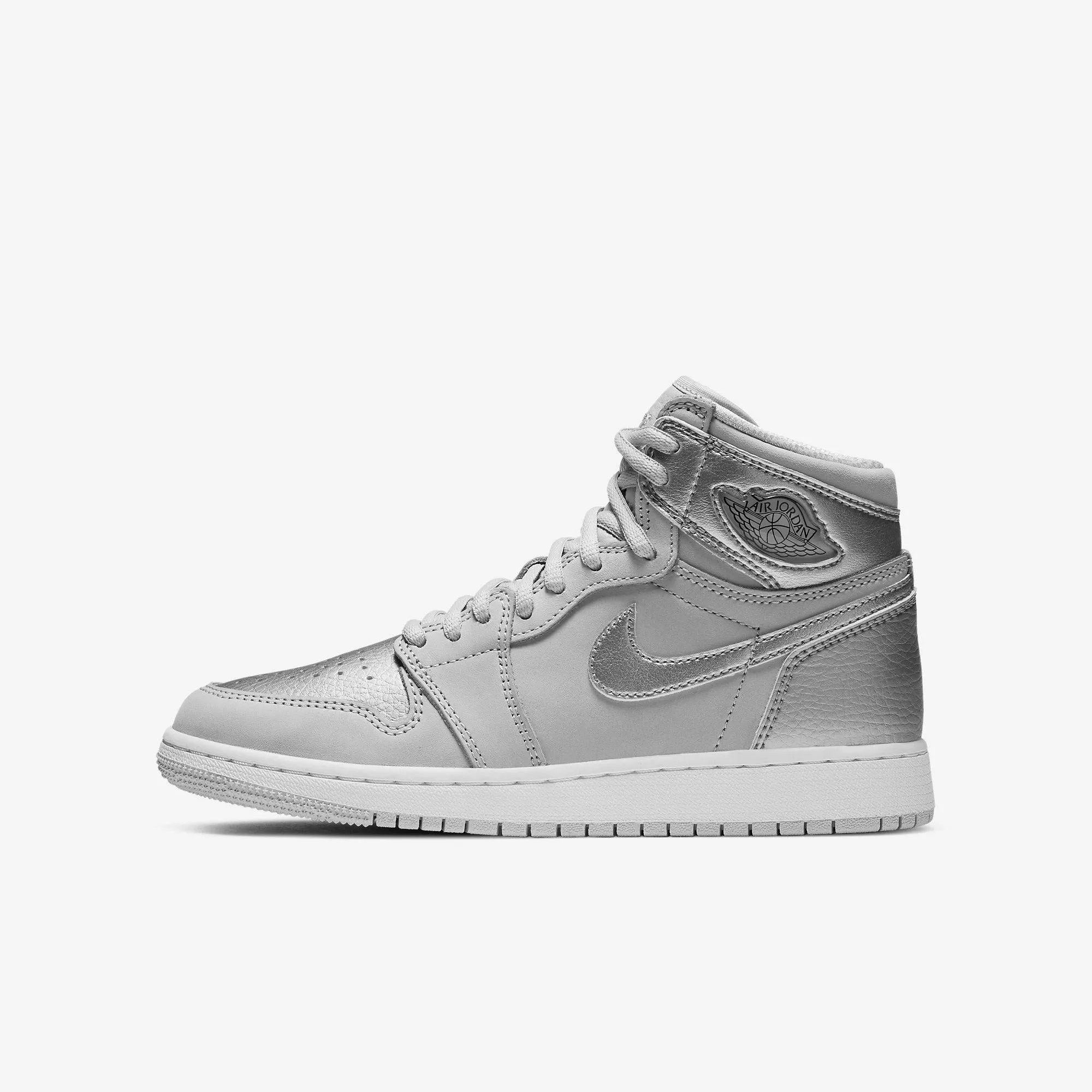 (GS) Air Jordan 1 Retro High OG 'Japan Metallic Silver' (2020) 575441-029 Hollowed Out Panels Torsional Rigidity System
