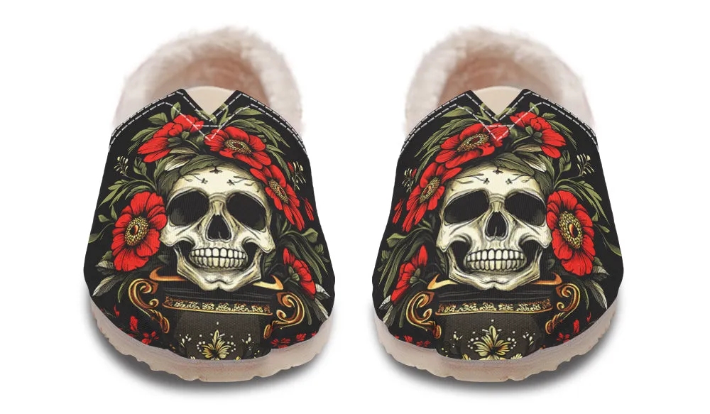 Cotton Base Comfortable Skull Vase Winter Casual Shoes