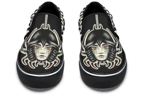 Traditional Spider Girl Head Slip On Shoes Arch Fit