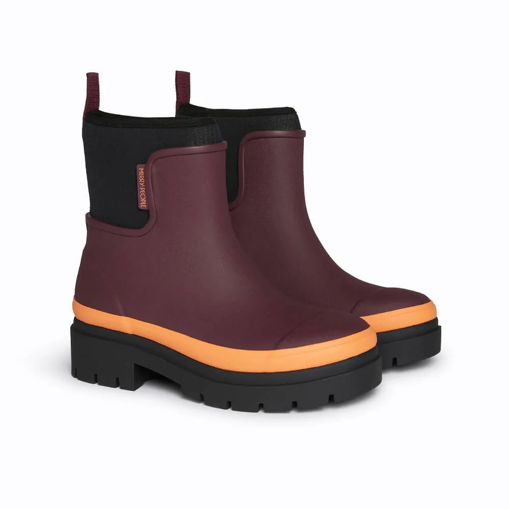 Tully Rain Boot in Plum from Merry People Slim Line Work