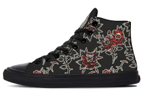 Slim Form Dive Gear Rose Pattern High Tops