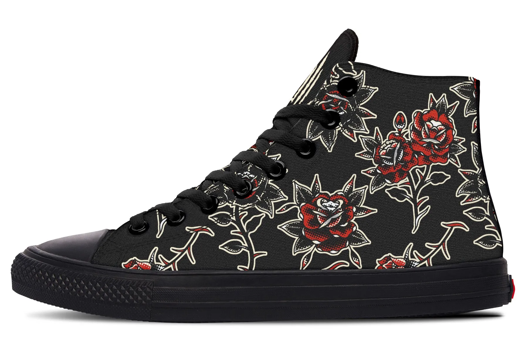 Rose Pattern High Tops Durable outsole