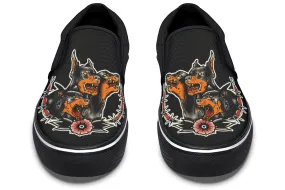 Undead Pharaoh's Cerberus Slip On Shoes Satin Glow