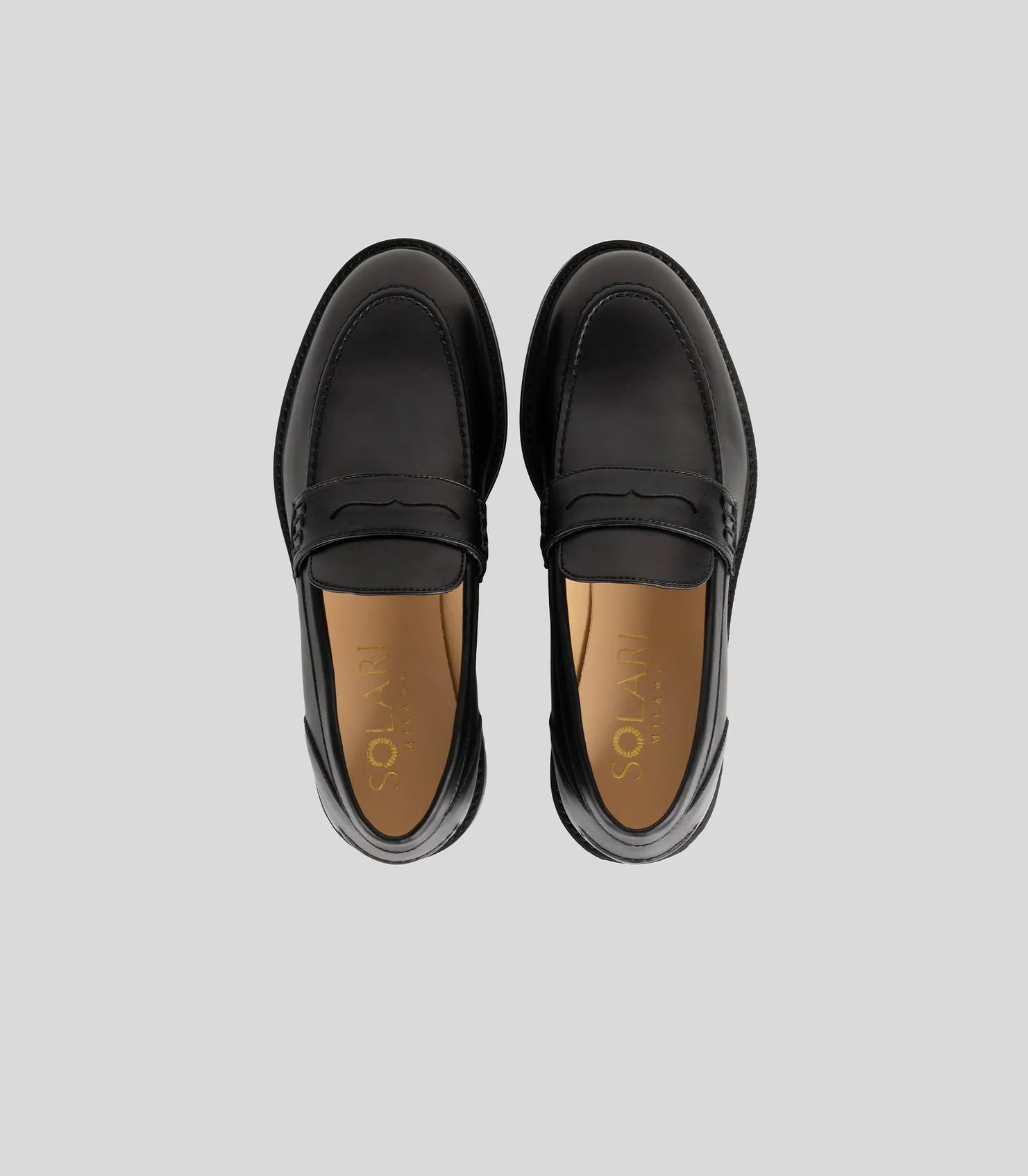 Leather Touch Dad Style Women's Loafer in Black from Solari Milano