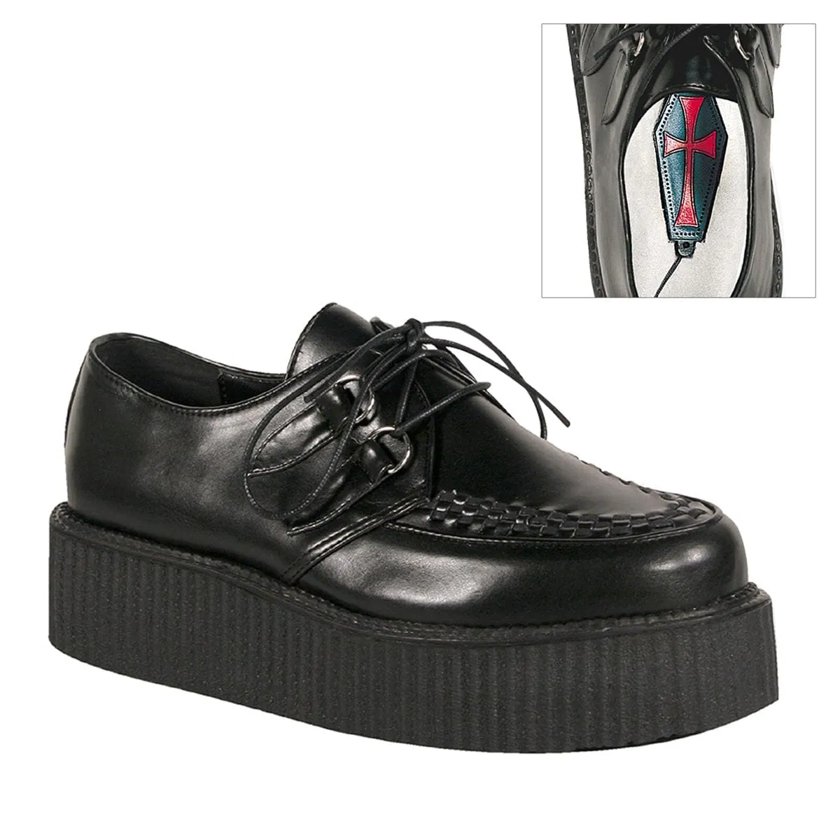 Earth Tone V-CREEPER-502 Black Vegan Leather