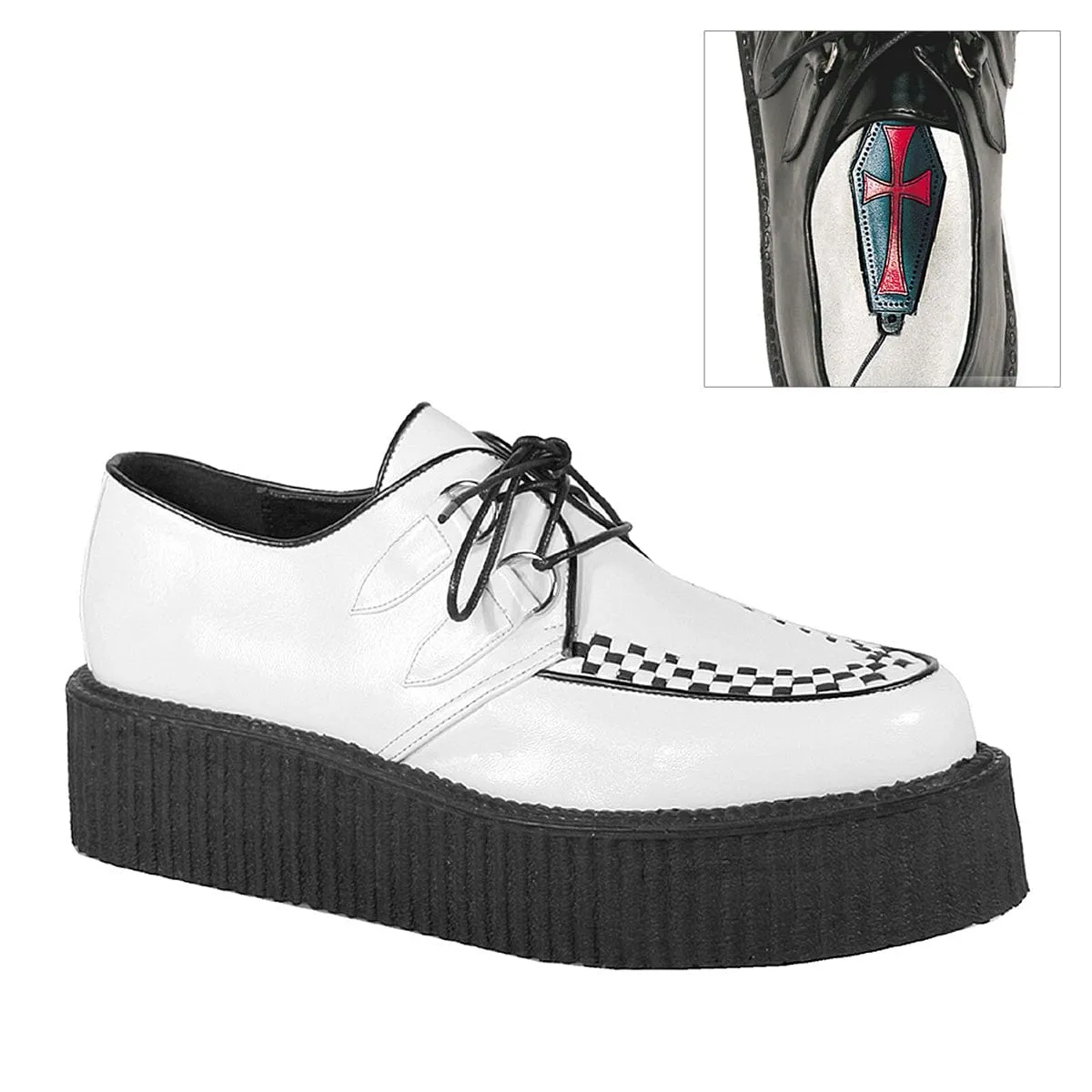 Urban Style V-CREEPER-502 White Vegan Leather