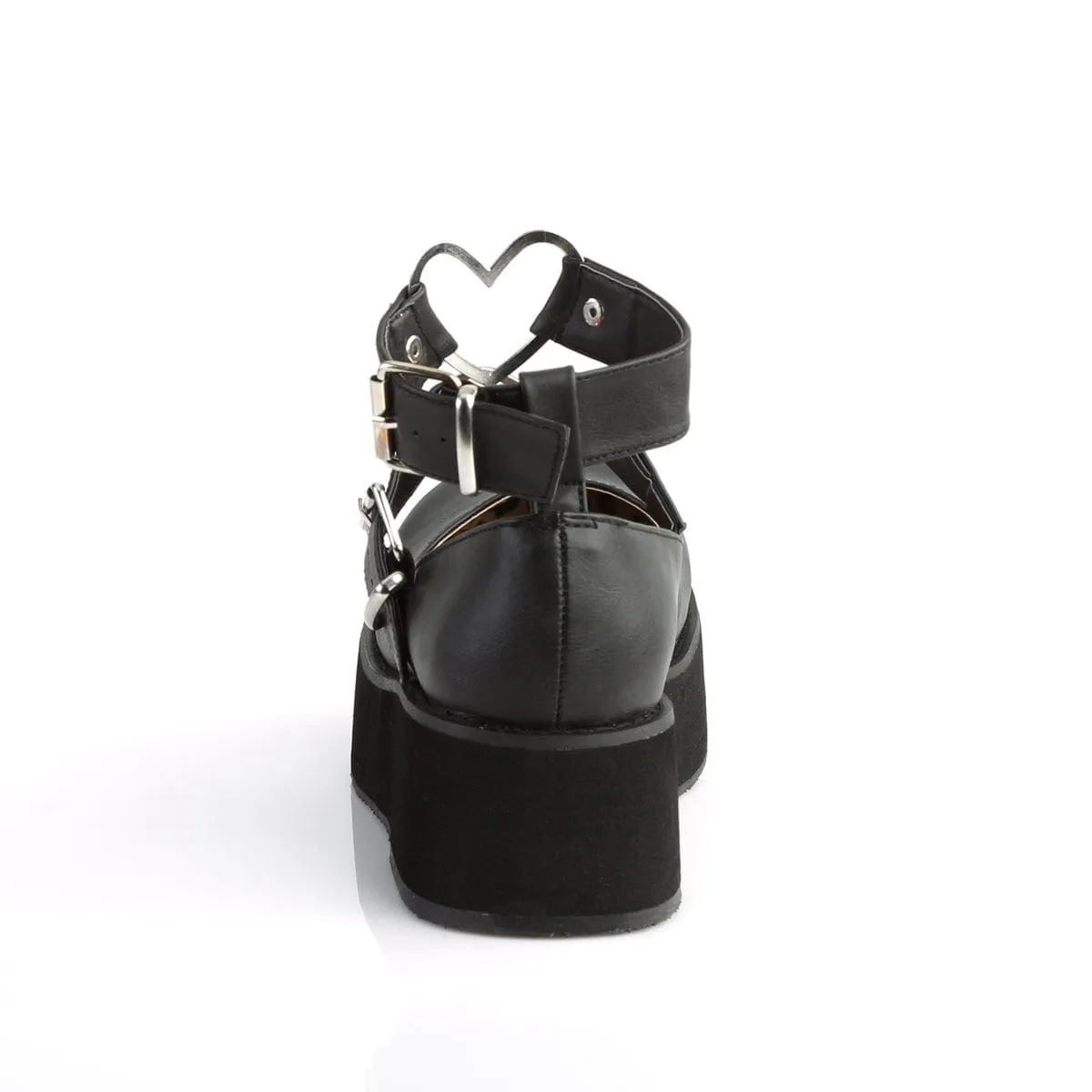 SPRITE-02 Black Vegan Leather Trendy Slip Resistant