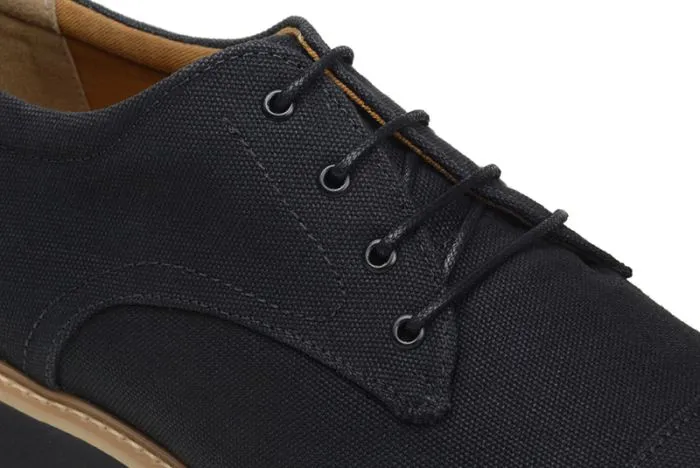 Soft Lane Step Power Victor Oxford in Black Canvas from Ahimsa (Wide Width)