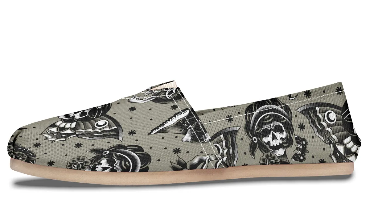 Classic Dead Girls Casual Shoes Stretchable Material