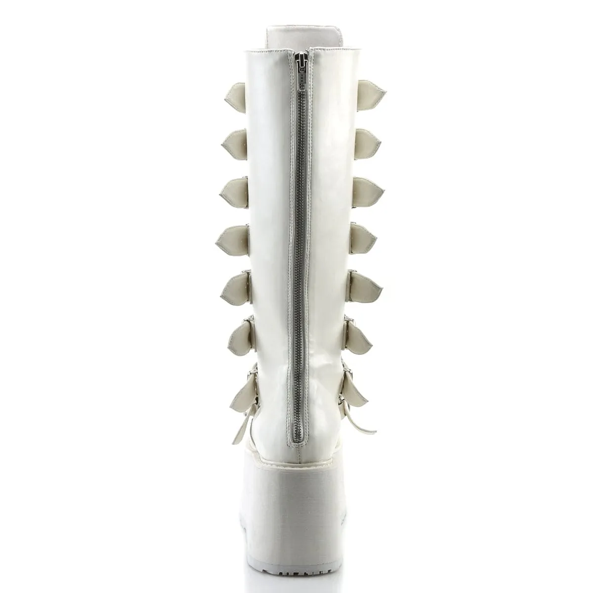 DAMNED-318 White Vegan Leather Trail Strong