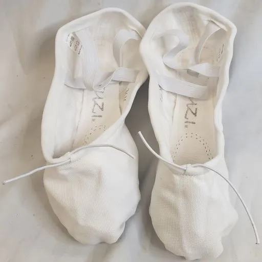 Classic Chic Wellesley -- Canvas Split Sole Ballet -- White