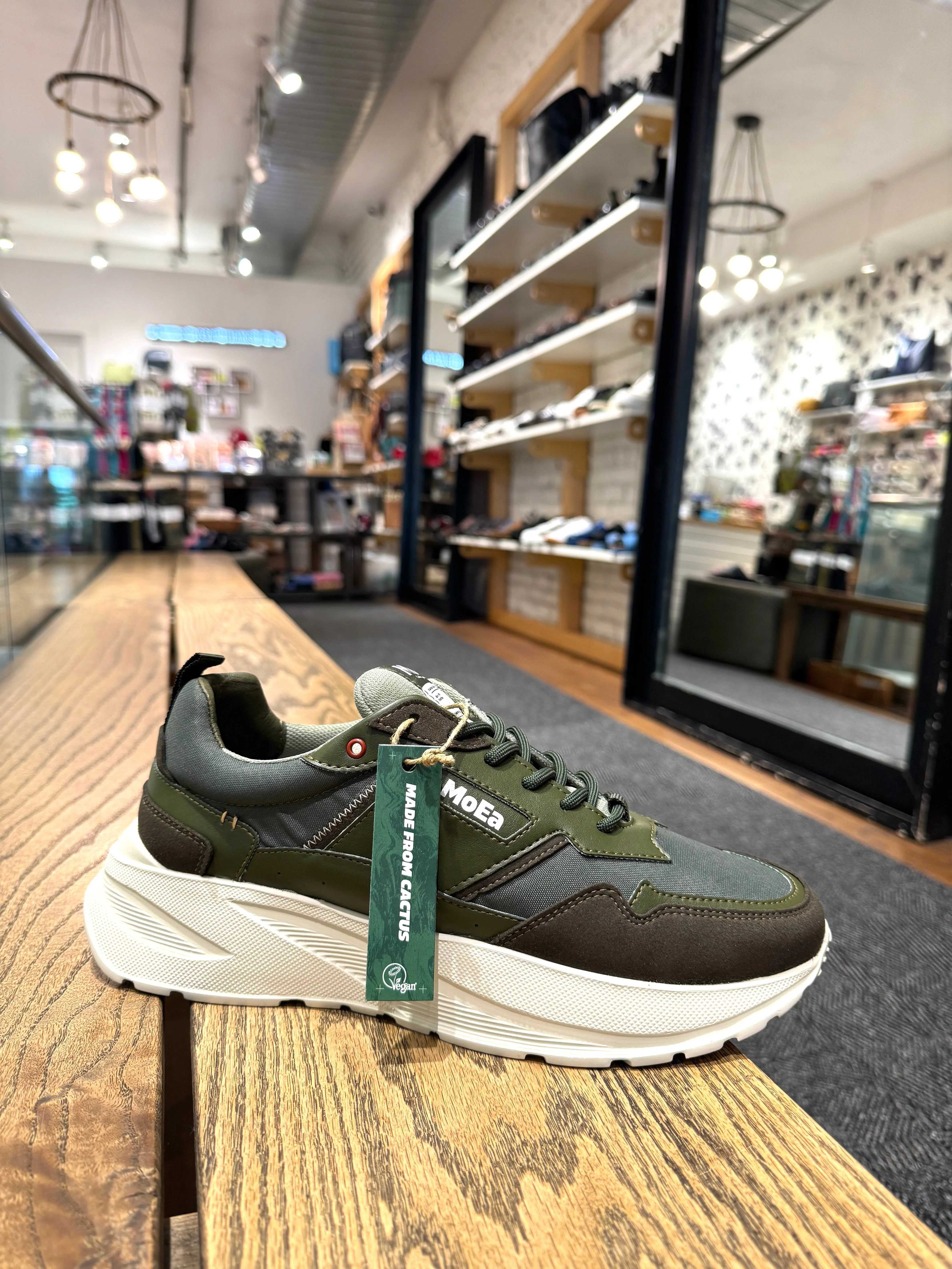 Lace Up Design Indoor GEN5 Sneaker in Cactus Green from MoEa
