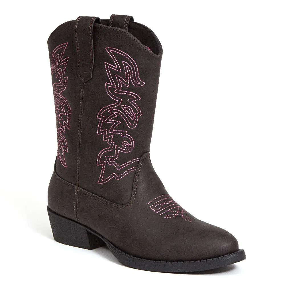 Durable Layer Kids' Ranch in Dark Brown/Pink