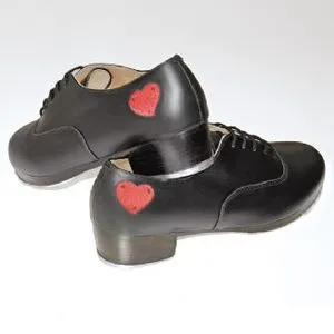 Ergonomic Cold Weather Island Vibe Pam -- Women's Professional Tap Shoe with Hearts -- Black