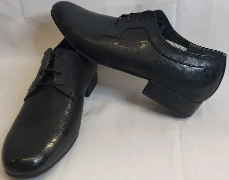 Jose -- Men's Standard Snake Print Tie - Black Lace Up Style Mom Safe