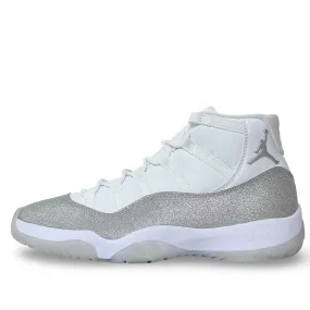 WMNS Nike Air Jordan 11 White Metallic Silver Air Boost Calm Step