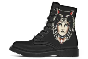 Wolf Cowl Girl Head Boots Look Ready Breath Fresh