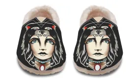 Greek Ease Wolf Cowl Girl Head Winter Casual Shoes