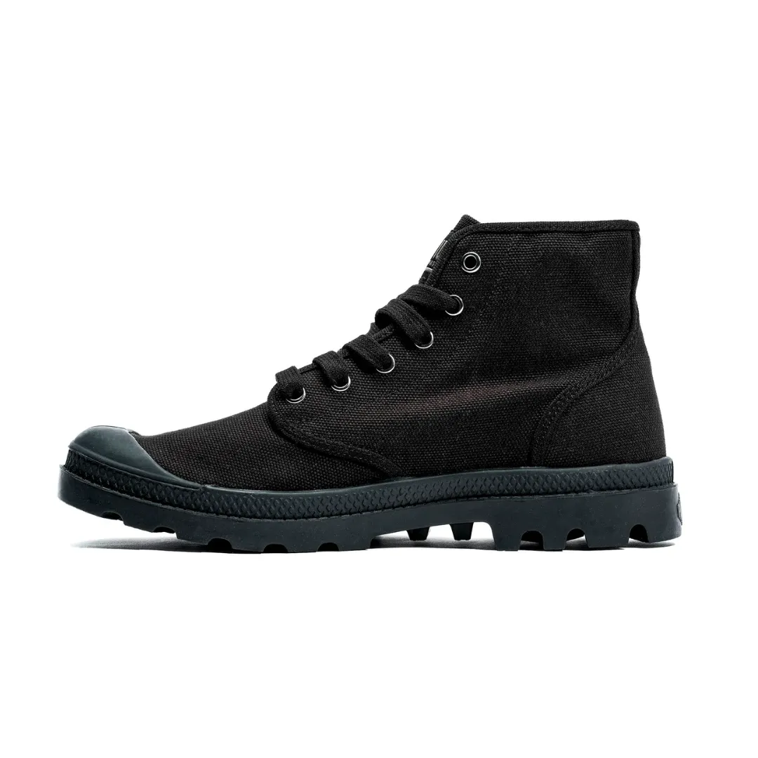 Women's Pampa Hi in Black from Palladium High Traction Rainy Days buckle